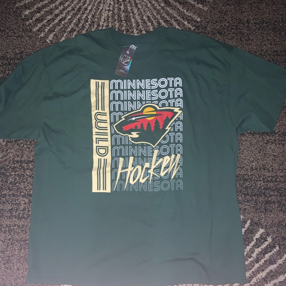 Brand New with Tags NHL Minnesota Wild Green Graphic Tee with Logo